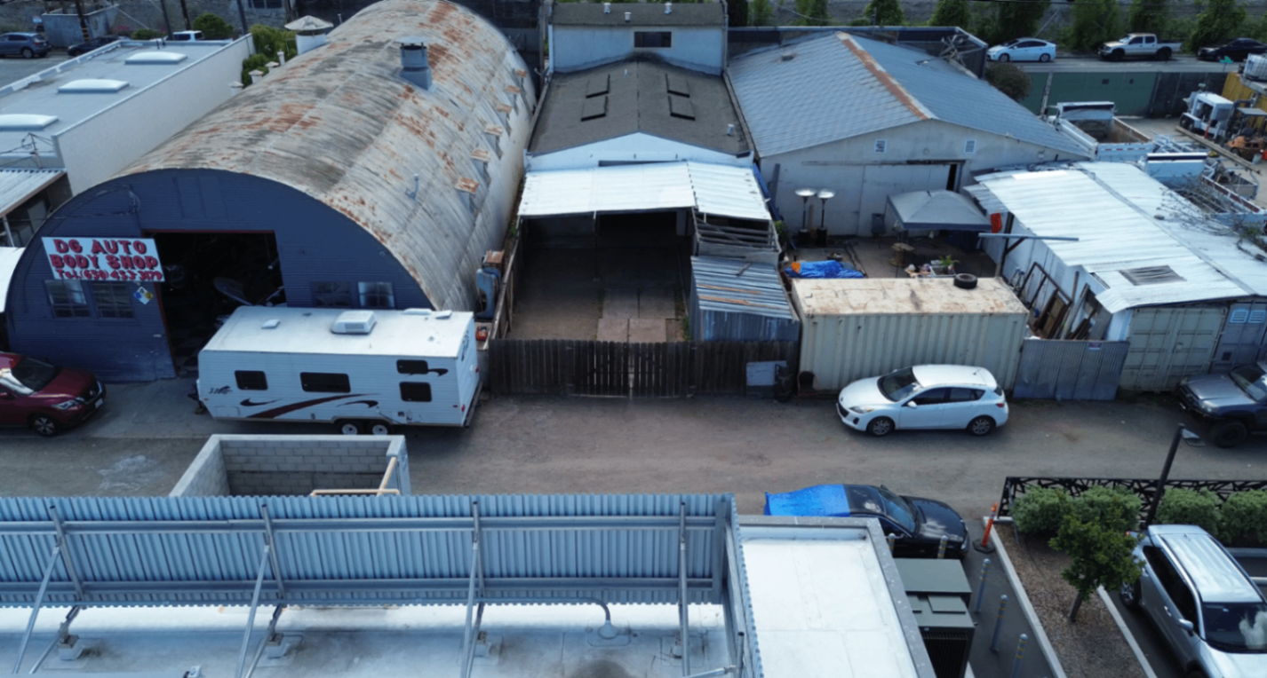 Back entry view of San Carlos commercial property