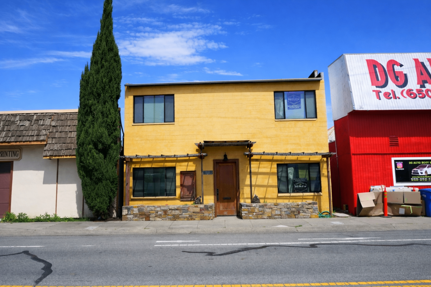 Front view of San Carlos commercial property